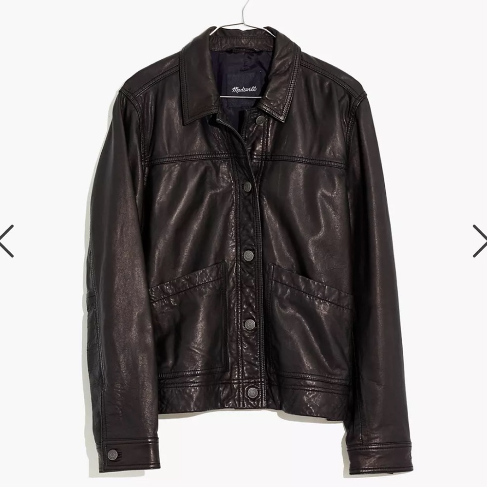 NWT Madewell Washed Leather Chore Jacket